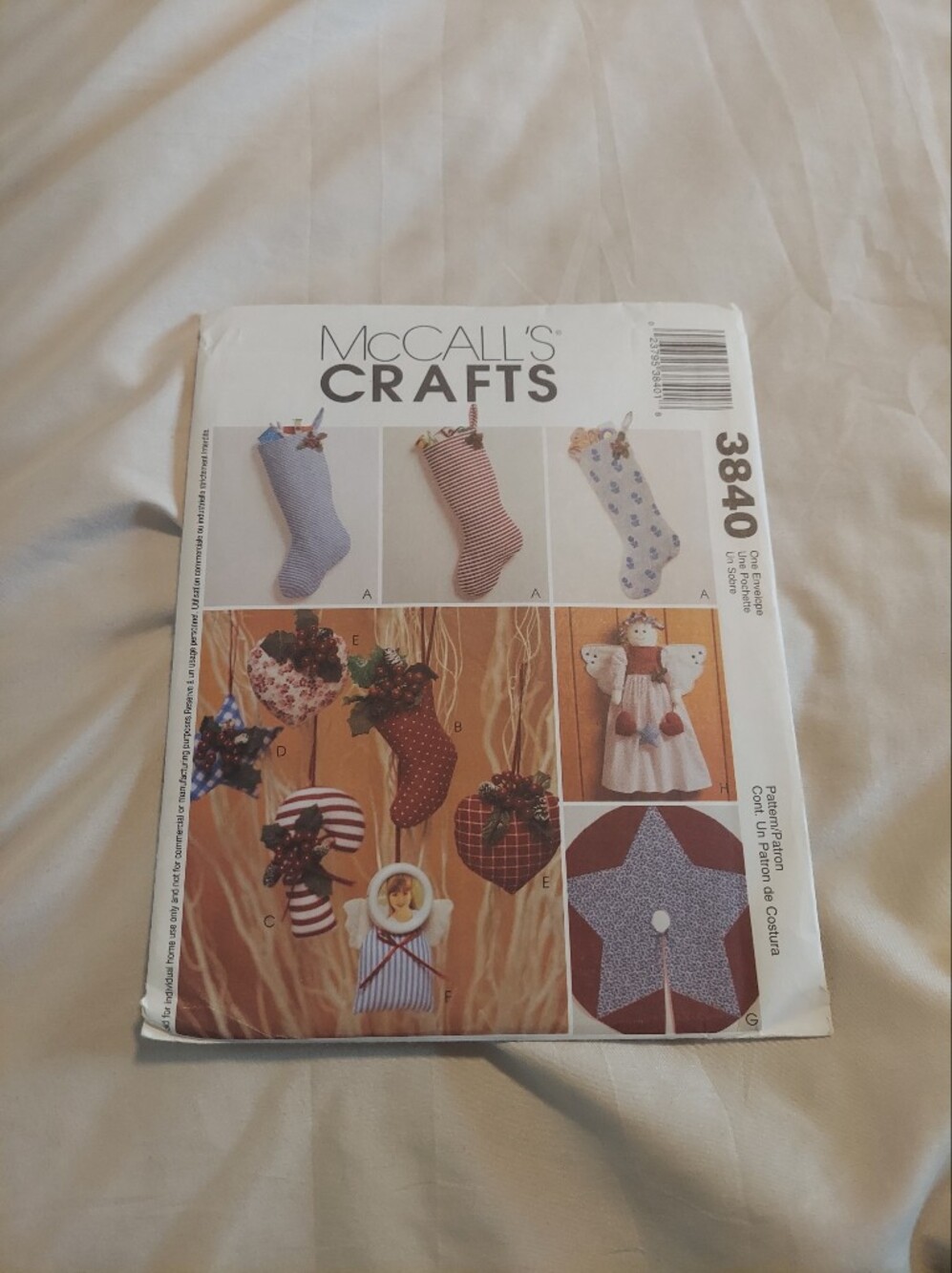 McCall's Crafts 3840 Vintage 2002 Christmas Decorations Sewing Pattern Uncut